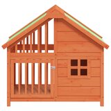  Kućica za pse smeđa 96 x 60,5 x 87 cm od masivne borovine | shoptok.hr