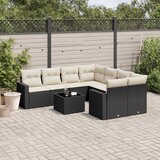 vidaXL 9-dijelni set vrtnih sofa s jastucima crni od poliratana Cijene