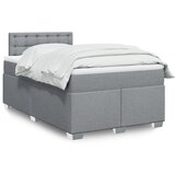 vidaXL Box spring postelja z vzmetnico svetlo siva 120x200 cm blago Cene