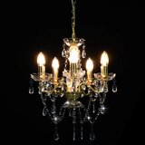  Luster s kristalnim perlama zlatni okrugli 5 x E14 | shoptok.hr