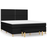 Krevet s oprugama i madracem crni 160x200 cm od tkanine | shoptok.hr
