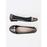 GOODIN Black ballerinas with gold decorations | shoptok.hr