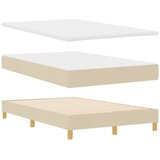  LED Box Spring Krevet s LED trakama Krema 120 x 190 cm tkanina | shoptok.hr
