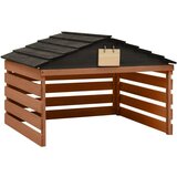 Garaža za robotsku kosilicu crno-smeđa 78x74x54 cm od jelovine | shoptok.hr