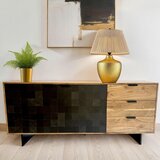 Livetastic Komoda Akazie, Pravi Les, Črna | Shoptok.si
