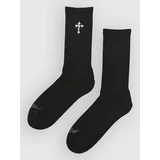 Metal Cross Socks black
