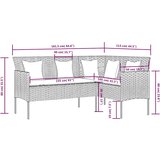  Garnitura L-oblika od poliratana s jastucima crna | shoptok.hr