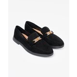 Shelvt Black suede loafers with elegant gold decoration | Shoptok.si