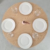 Ragaba Okrogla jedilna miza z mizno ploščo v jesenovem dekorju ø 70 cm Jubi – | Shoptok.si