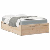 vidaXL Postelja z vzmetnico 120x190 cm trdna borovina | Shoptok.si