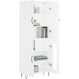  Visoka komoda bijela 69,5x34x180 cm konstruirano drvo Slike