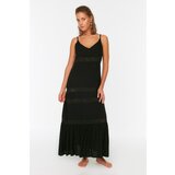 Trendyol Black Stripe Accessory Detail Dress Cene