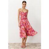 Trendyol multicolored rose detailed chiffon woven dress