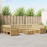  Set vanjskih sofa 10 kom. Bijela i bež Čvrsto drvo akacije | shoptok.hr