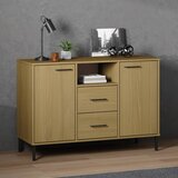  Komoda s metalnim nogama smeđa 113x40x77 cm masivno drvo OSLO | Eponuda.com