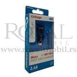  auto punjač linkage metalic LM-02 micro 2.4A (dual port) crni Cene