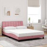  Krevet s madracem Hanko ružičasti 140x190 cm baršunasti | shoptok.hr