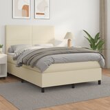  s oprugama i madracem krem 140 x 190 cm od umjetne kože | shoptok.hr