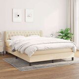  Krevet s oprugama i madracem krem 140x200 cm od tkanine | shoptok.hr