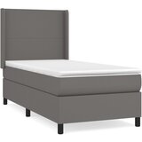  Krevet s oprugama i madracem sivi 90 x 200 cm od umjetne kože | shoptok.hr