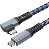 AVIZAR 100 W kotni kabel USB-C, locljivost 4K, prenos 20 Gbps - siv 1 m, (21261856) | Shoptok.si