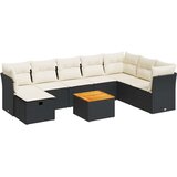 vidaXL 9-dijelni set vrtnih sofa s jastucima crni od poliratana | shoptok.hr