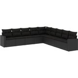  9-dijelni set vrtnih sofa s jastucima crni od poliratana | shoptok.hr