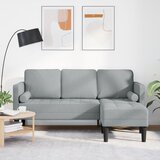 vidaXL Kotna sedežna garnitura Svetlo siva Trden bukov les | Shoptok.si