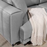 ELTAP Svetlo siva žametna raztegljiva/s prostorom za shranjevanje kotna sedežna garnitura (desni kot/z ležalnikom) Dalia – | Shoptok.si