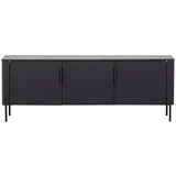 Mat crna TV komoda od masivnog bora 154x56x44 cm Gunnar –