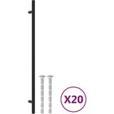 vidaXL Ročaji za omarico 20 kosov črni 320 mm nerjaveče jeklo, (21415856) Cene