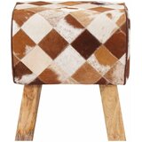  Klupa 40 x 30 x 45 cm Prava koža Smeđi patchwork Slike