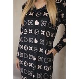 Kesi Velvet dress with a decorative pattern black | Shoptok.si