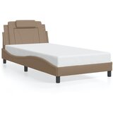  The Living Store Posteljni okvir z LED lučkami kapučino 100x200 cm umetno usnje - Posteljni Okvir, (21497992) Cene
