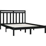  Posteljni okvir črn iz trdnega lesa 150x200 cm 5FT, (20794792) | Shoptok.si