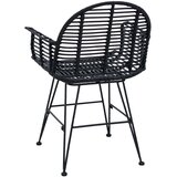  Stolac za blagovanje 2 pcs Ratan i čelik Crna 57 x 55 x 85 cm | Eponuda.com
