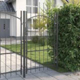 vidaXL Vrtna vrata s ključavnico Siva 170 x 100 cm 100 x 175 cm Jeklo | Shoptok.si