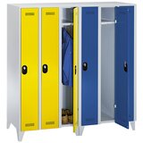 Wolf Garderobna omara, višina predelka 1700 mm, VxŠxG 1850 x 1200 x 500 mm, širina razdelka 400 mm, barva korpusa / vrat svetlo siva / svetlo siva | Shoptok.si