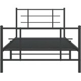  Metalni okvir kreveta uzglavlje i podnožje crni 107x203 cm | shoptok.hr