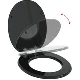  Toaletna sjedala s mekim zatvaranjem Crna 44 x 38 cm MDF ploča | shoptok.hr
