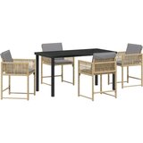 vidaXL 5-dijelni set vrtne blagovaonice s jastučićima bež poli rattan | shoptok.hr