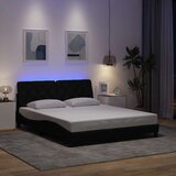  Okvir kreveta s LED-om bez madraca crni 160x200 cm od tkanine | shoptok.hr