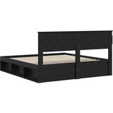  Konstrukcija postelje Črna 200 x 200 cm Masivno borovo les, (5000104294) | Shoptok.si