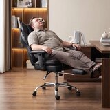 Direktorska uredska stolica od umjetne kože do 180 kg crna | shoptok.hr