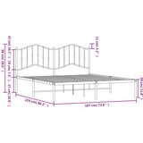Metalni okvir za krevet s uzglavljem bijeli 183x213 cm | shoptok.hr