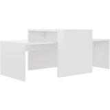 Maison Chic Komplet klubskih mizic - Kavne mizice - Nizka mizica visok sijaj bel 100x48x40 cm iverna pl., (21751896) Cene