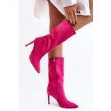 Boto Women's Half-Calf Boots on Stiletto Fuchsia Odetteia | ePonuda.com
