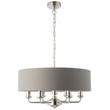  Endon 94373 - Luster na lancu HIGHCLERE 6xE14/40W/230V siva/sjajni hrom | Eponuda.com