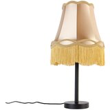 QAZQA Klasična namizna svetilka črna z granny senčnikom zlata 30 cm - Simplo | Shoptok.si