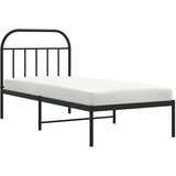  Metalni okvir za krevet s uzglavljem crni 90x200 cm | shoptok.hr
